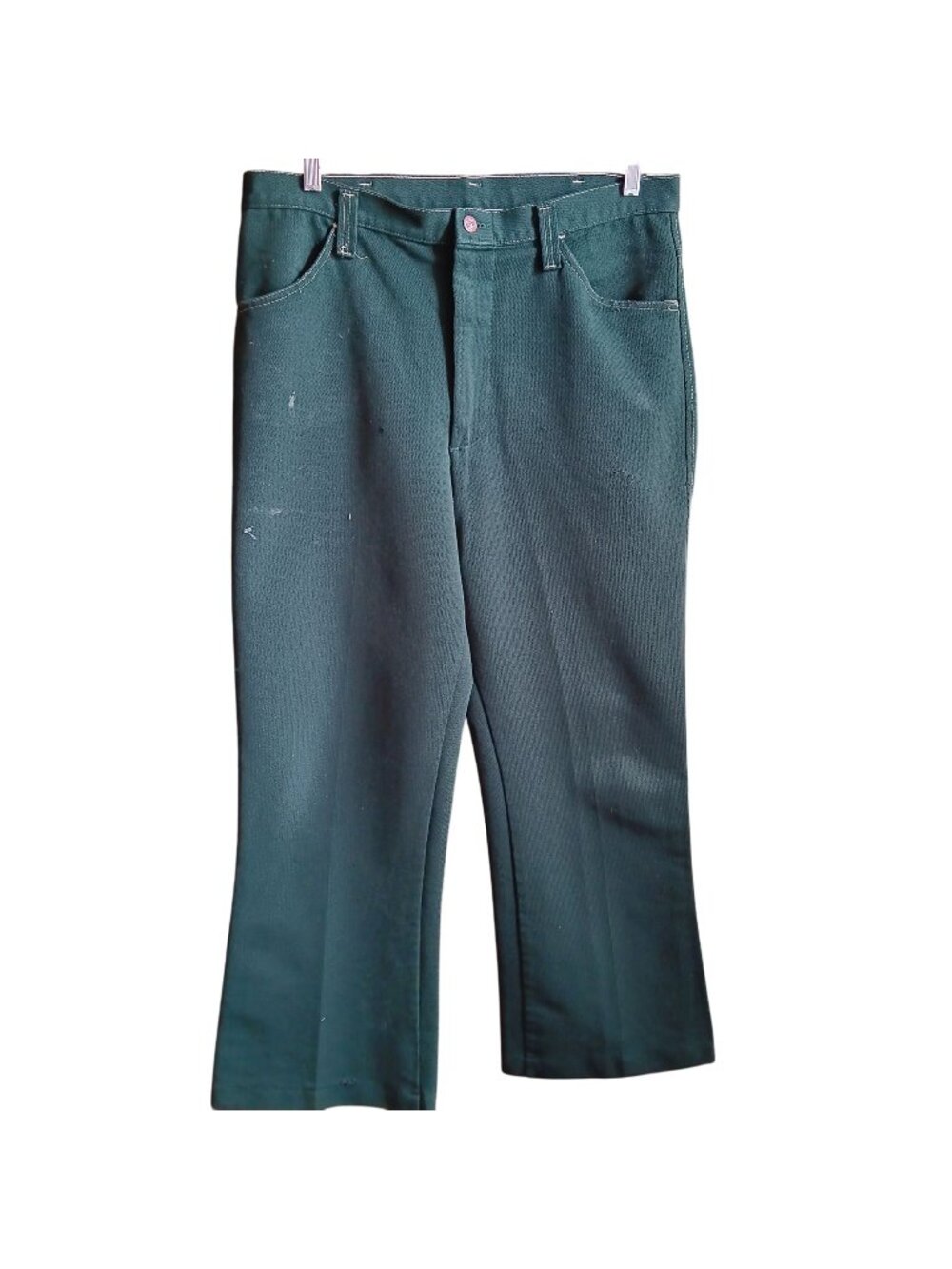 36x31 True Vintage Flare Jeans Pants Sears Jeans Joint Green Polyester 1970's